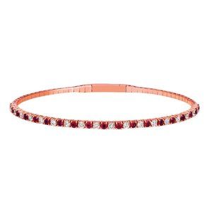 1.86 Carat Diamond and Ruby Flexible Bracelet